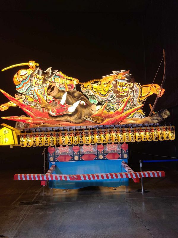 Aomori Private Tour - A Nebuta foat displayed in Nebuta Museum WA-RASSE.