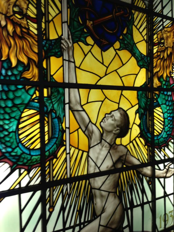 London Private Tour - Stunning stained glass window at Lloyd's of London 