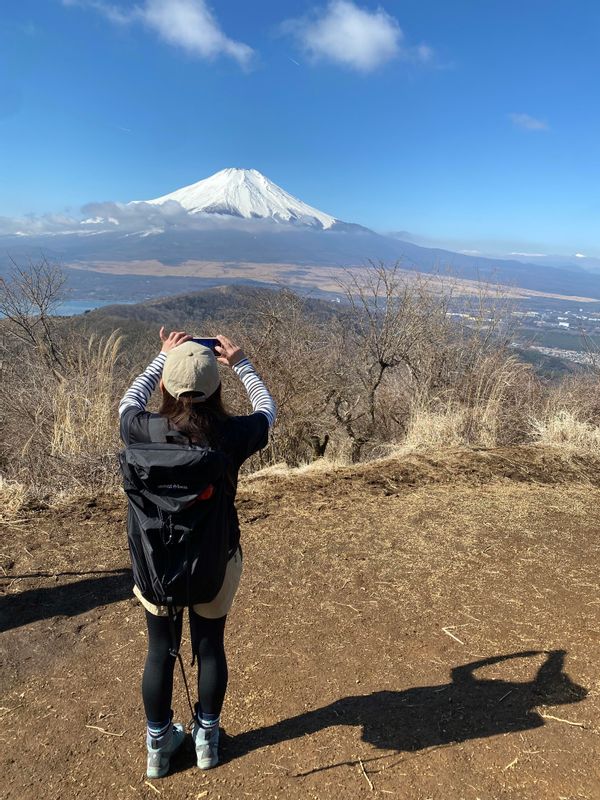 Yamanashi Private Tour - the view from the highest mountain in Yamanakako area.We can enjoy the magnificent view of Mt.Fuji and lake Yamanakako.