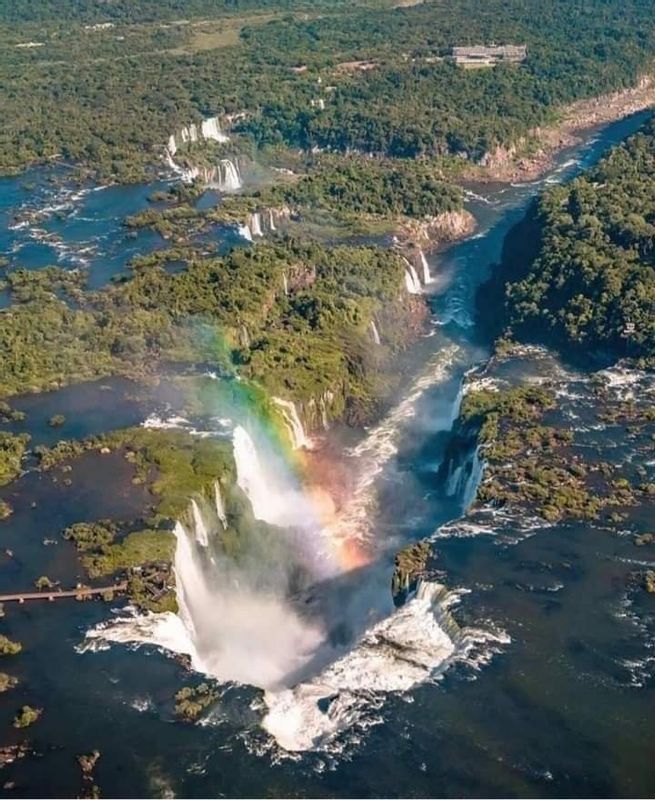 Iguazu Falls (Brazil) Private Tour - Devil's throat aerial image