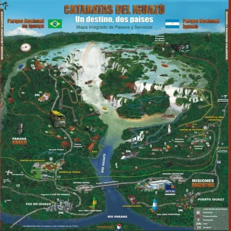 Iguazu Falls (Brazil) Private Tour - Iguaçu Falls Circuit Map Brazilian and Argentine margins.