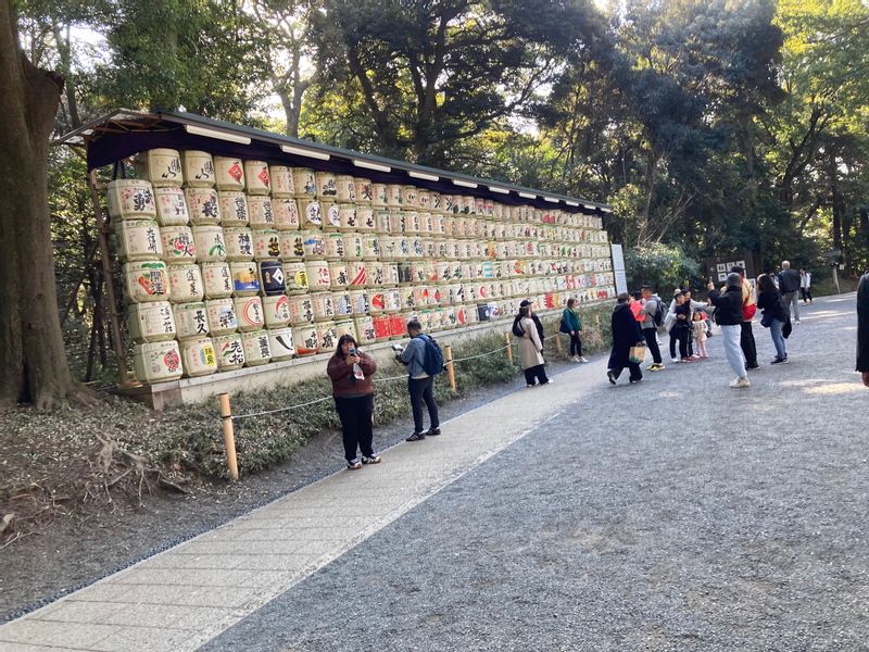 Tokyo Private Tour - The sake barrels at Meiji Shrine