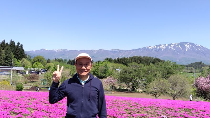 Akita Private Tour - At Iwate Shizukuishi moss cherry garden