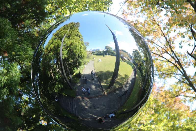 Tokyo Private Tour - This mirror is one of the art objects at Hakone Open Air Museum.