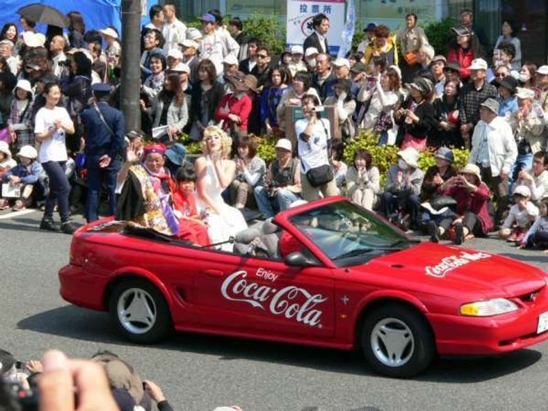 Fukuoka Private Tour - One shot of Hakata Dontaku festival. You can see Marilyn Monroe?