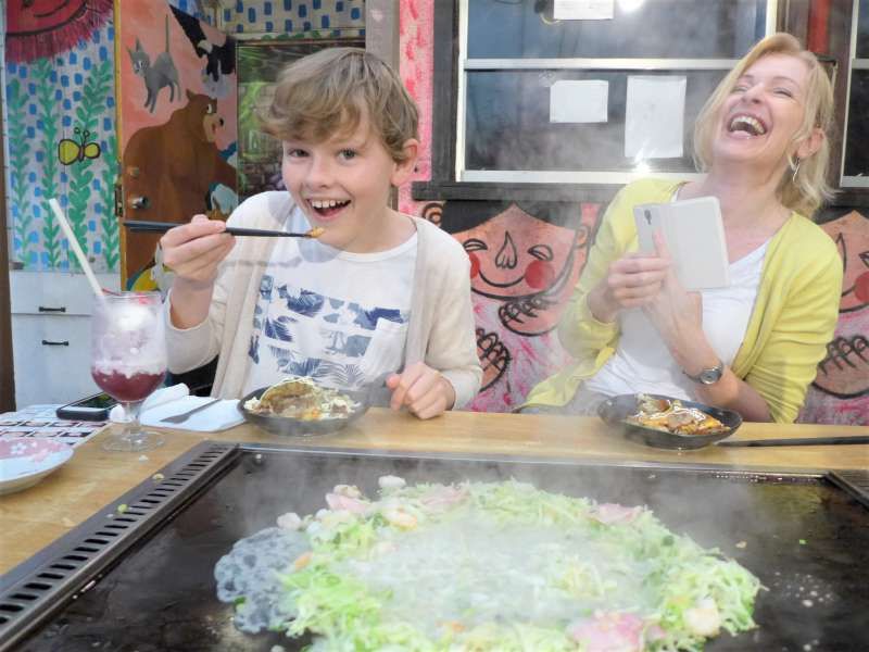 Tokyo Private Tour - How about eating Okonomi-yaki, Japanese vegetable pancake? You will enjoy it!