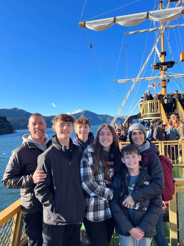 Chiba Private Tour - My guests on the pilate ship at Lake Ashi..