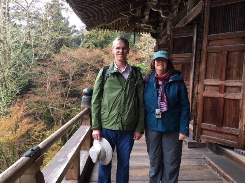 Kobe Private Tour - Cozy couple standing at the expanded veranda of a mail hall of Shoshazan Engyoji Temple which was ranked #20 out of top 30 attractions in Japan by international travelers by Trip adviser, 2019.