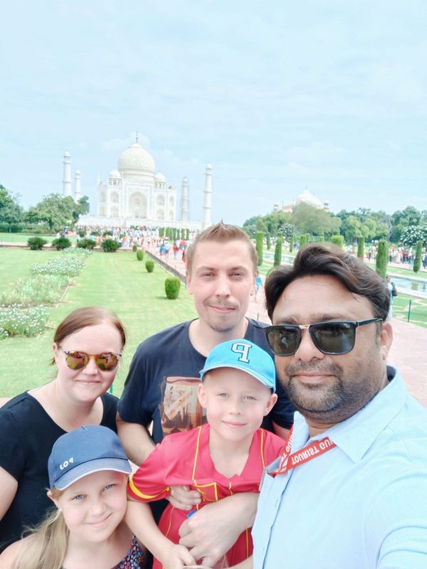 Delhi Private Tour - At Taj Mahal With Our Guest