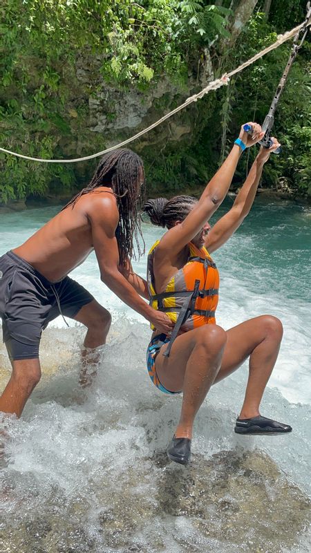 Ocho Rios Private Tour - Rope swinging at the Blue Hole