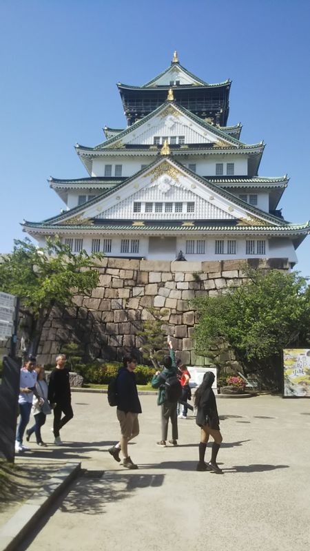 Osaka Private Tour - Osaka Castle seen from the front square.