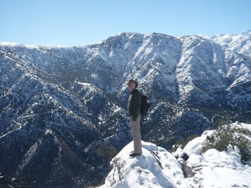 Santiago Private Tour - Our client admiring the Andes after a snow fall.