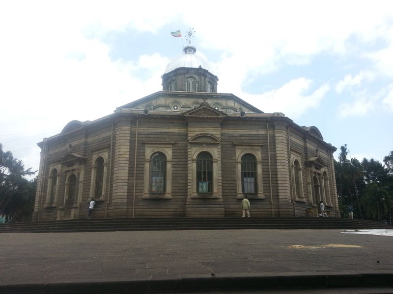 Addis Ababa Private Tour - St George church known for church paintings done by the well known artist Afework Tekle.