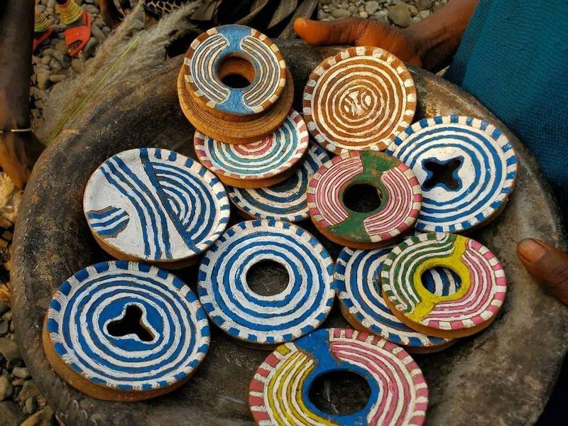 Addis Ababa Private Tour - Clay made and decorated lip-plates used by Mursi tribes in Omo valley, Ethiopia.