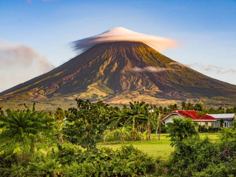 Manila Private Tour - Mount Mayon with clouds.