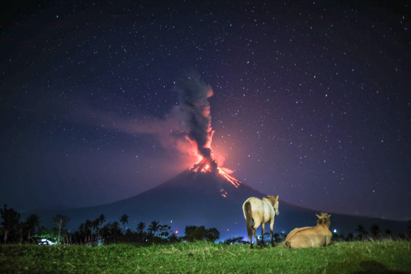 Manila Private Tour - Mount Mayon at night.