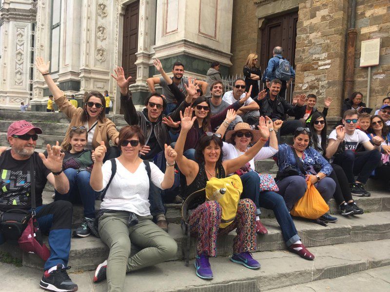 Florence Private Tour - At the end of the tour on the steps of the Basilica of Santa Croce