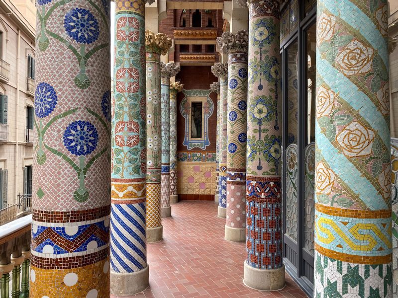 Barcelona Private Tour - The grand columns of the concert hall of Barcelona, Palau de la Musica, are spectacular.