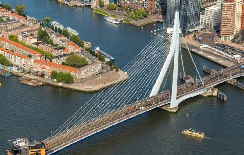 Rotterdam Private Tour - Erasmus Bridge on river New Meuse