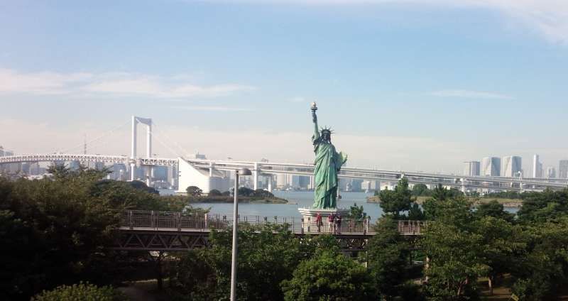 Tokyo Private Tour - The Statue of Liberty standing by Tokyo Bay is the landmark of Odaiba.