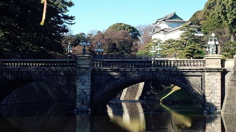 Tokyo Private Tour - prestigious and beautiful Double Bridges by the white tower at Imperial Palace plaza.