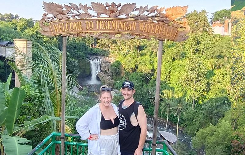 Bali Private Tour - Tegenung waterfall view before we step down the 250 stairs