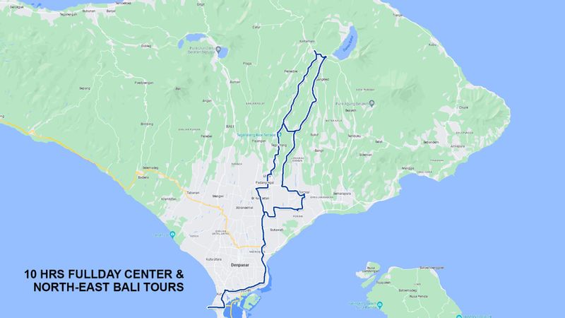 Bali Private Tour - Route map of the tour