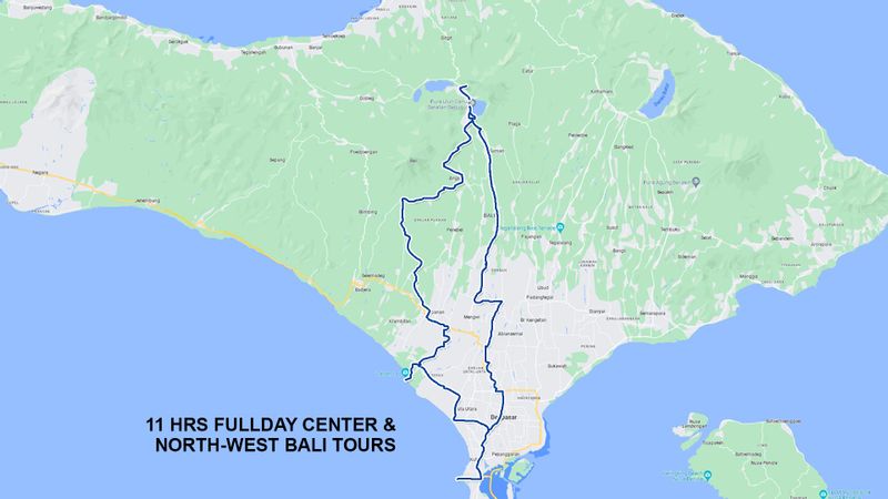 Bali Private Tour - Map route of the tour