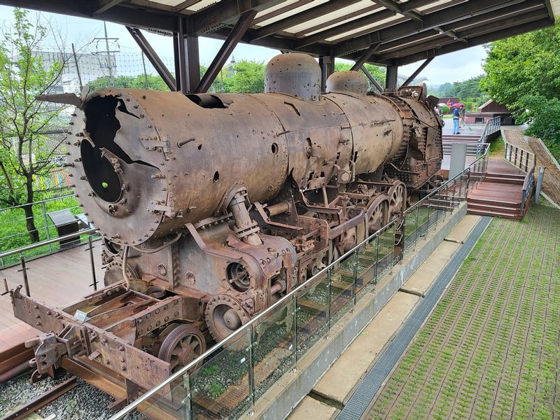 Seoul Private Tour - Steam Locomotive Severely Destroyed by Enemy Attack During the Korean War