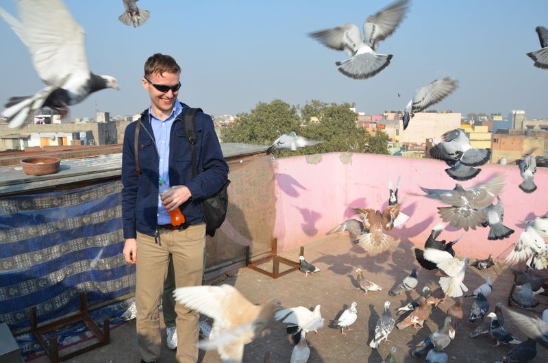 Delhi Private Tour - Playing Pigeon Game at Old Delhi , Chandni Chowk