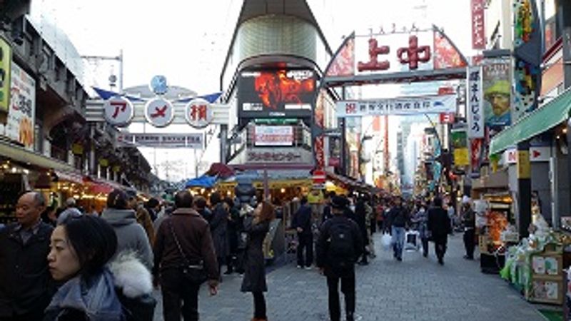 Tokyo Private Tour - Ameyoko : International Shopping mall. Enjoy exotic atmosphere of traditional streets, many shops of which are run by foreign owners.