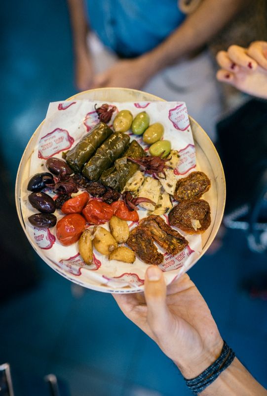 Tel Aviv Private Tour - delicious treats from a Greek deli