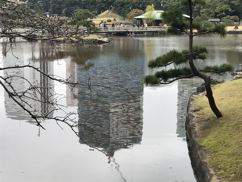 Tokyo Private Tour - HAMA-RIKYU - one of the most renowned Japanese Gardens in Tokyo and in Japan.　This is the only Japanese Garden in Tokyo which stands right by the sea. Enjoy breeze in the Edo Era atmosphere. 