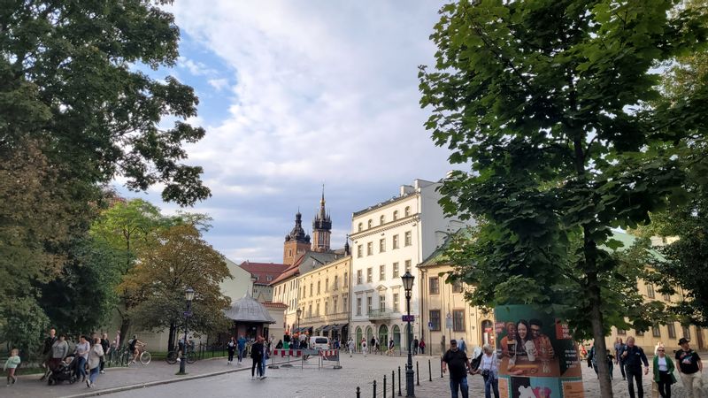 Krakow Private Tour - Sienna Street with St Mary's Church in the background