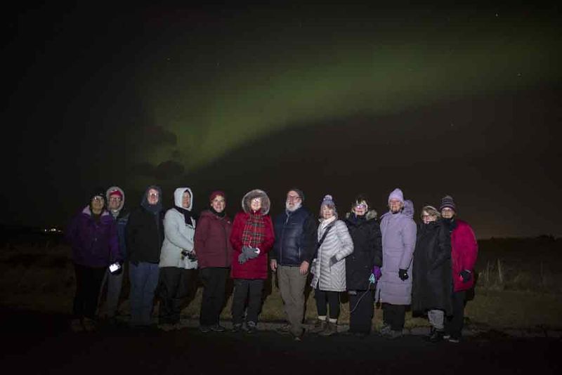 Reykjavik Private Tour - Happy group on a northern lights tour. We offer private tours for 1 person and large groups.