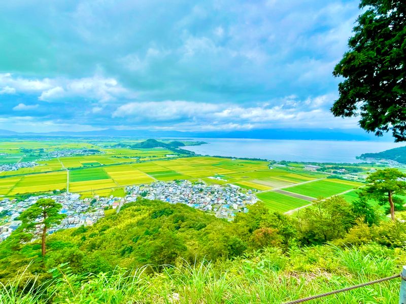 Shiga Private Tour - View of Lake Biwa from Hachiman Castle Ruins