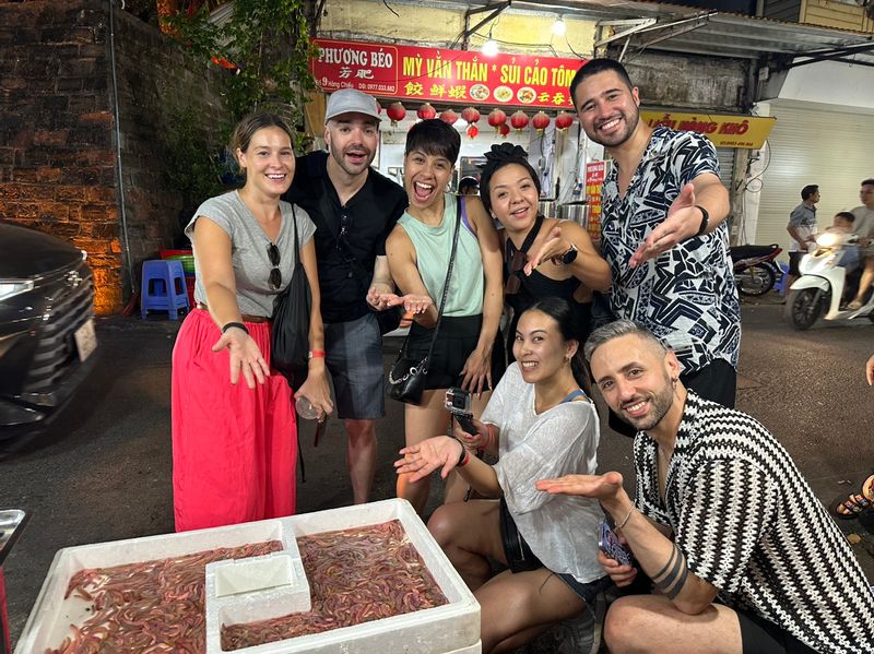 Hanoi Private Tour - We are enjoying "worm cake"