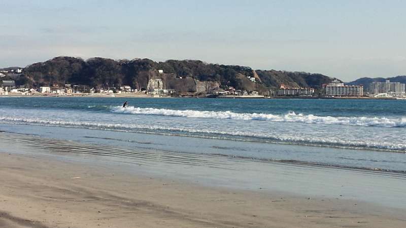 Tokyo Private Tour - Beautiful Yuigahama Beach near Hasedera Temple.