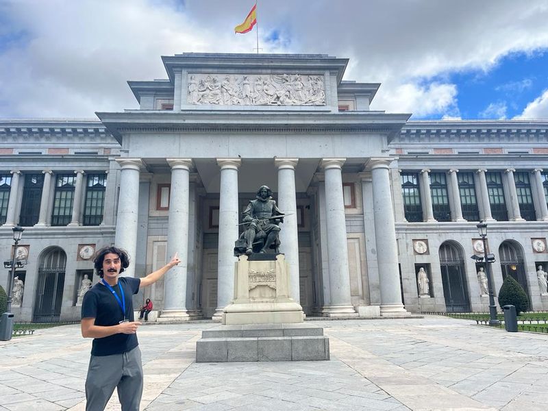 Madrid Private Tour - Next to Velazquez statue on the side of the museum