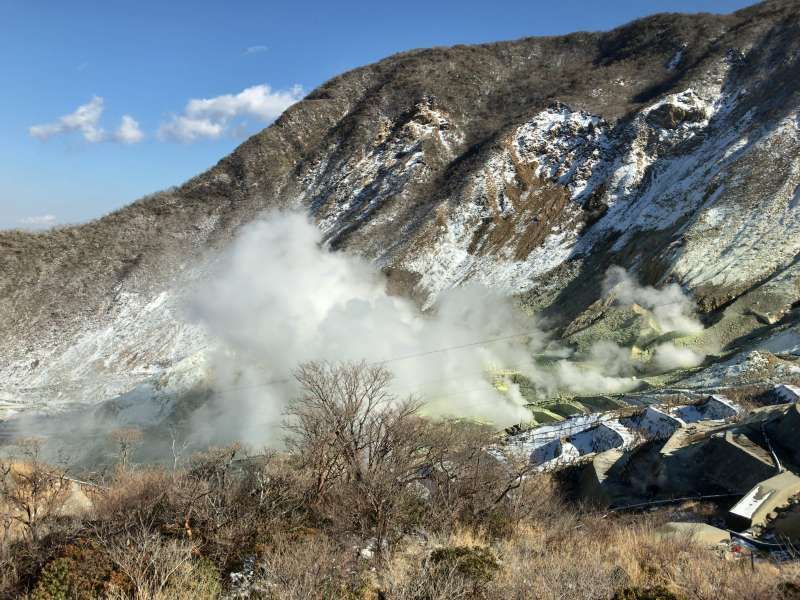 Hakone Private Tour - Owakudani, or Great Boiling Valley smoking furiously