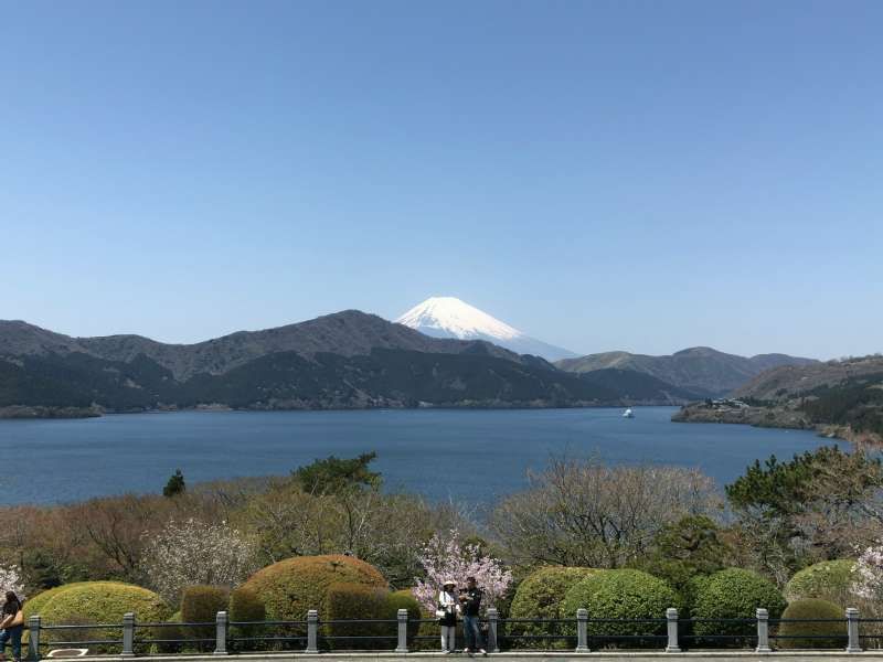 Hakone Private Tour - A view from the second floor balcony at the Lakeside Observation Building in Onshi-Hakone Park