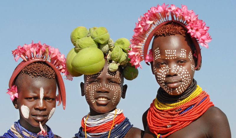 Addis Ababa Private Tour - Karo tribe girls Omo Valley Ethiopia 