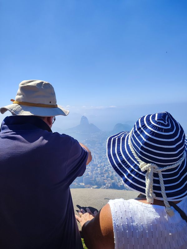 Rio de Janeiro Private Tour - Clients admiring the view from Corcovado Mountain / Christ the Redeemer