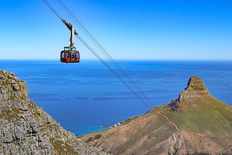 Cape Town Private Tour - Cable car going up with Atlantic sea in the back ground