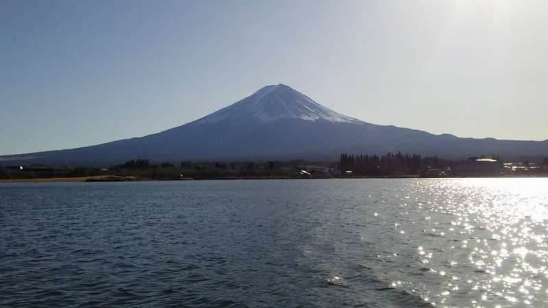 Mount Fuji Private Tour - Mt. Fuji from the cruise boat on Lake Kawaguchiko. You can enjoy Mt. Fuji from various directions. 