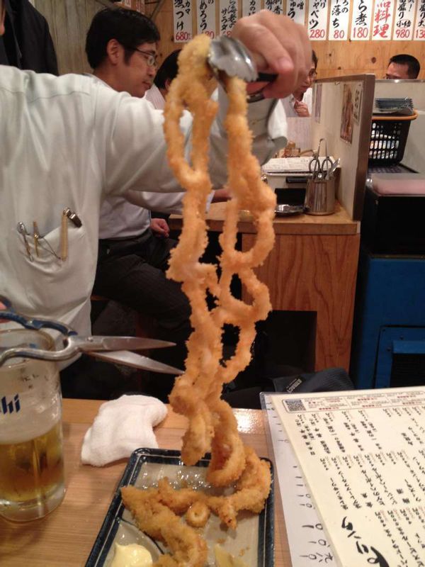 Tokyo Private Tour - Calamari Tempura unique style.