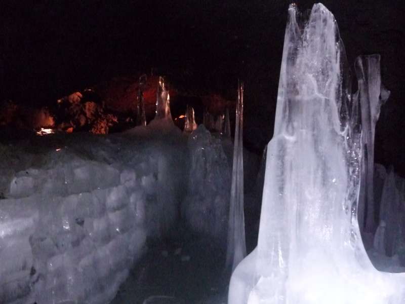 Mount Fuji Private Tour - Inside Wind Cave (Fugaku Fuketsu), even in "Wind Cave" you can see ice pillars however, you may not see ice pillars from around August through to around March. 