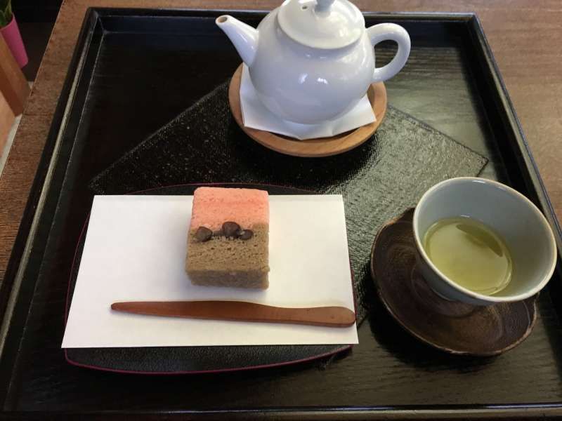 Shimizu Private Tour - Japanese green tea with sweets at Momijiyama teien garden tea room