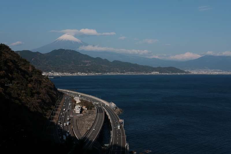 Shimizu Private Tour - View from Satta Pass in December, with Mt. Fuji seen in the background