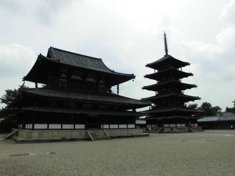 Nara Private Tour - Kondo(Main Hall) and Five-storied Pagoda.
 Asuka period, oldest wooden built constructions